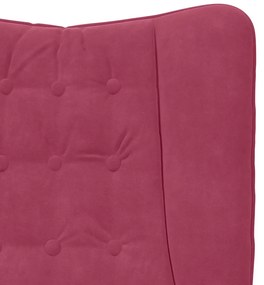 Poltrona Relaxante vidaXL Vermelha Veludo