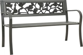 vidaXL Banco de jardim 125 cm aço cinzento