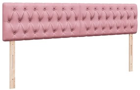 Cama otomana com colchão &amp; LEDs 180x200cm veludo rosa