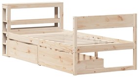 Cama sem colchão 75x190 cm madeira de pinho maciça