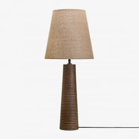 Candeeiro De Mesa Em Madeira De Manga Malva ↑40 Cm & 30 Cm Alidara - Sklum