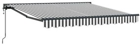 Toldo Retrátil Antracite e Branco 300x250 cm Tecido e Metal