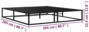Estrutura de cama 200x200 cm metal preto