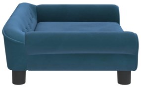 Cama para cães 70x48x22 cm veludo azul