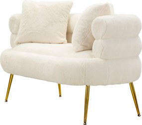 Sofá Glam Soffy Plus de 2 Lugares em Pelo Sintético – 133x68x69 cm – B