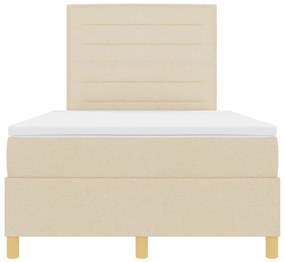Cama Box com Colchão &amp; LED Creme 120x190 cm Tecido