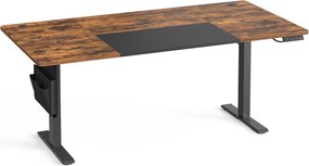 Secretaria elétrica com altura ajustável, 180 x 80 x (72-120) cm, função de memória castanho-preto