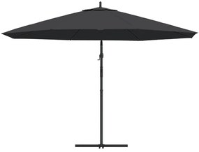 Guarda-sol de jardim cantilever c/ poste alumínio 350 cm preto