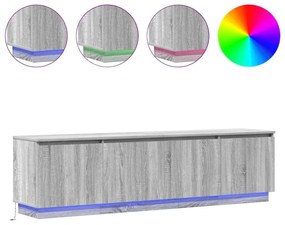 Armário de TV com LED Cinza Sonoma 180x38x49 cm Madeira Engenheirada