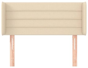 Cabeceira de cama c/ abas tecido 93x16x78/88 cm creme