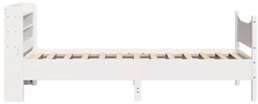Estrutura cama c/ cabeceira 75x190 cm pinho maciço