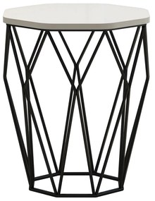 Mesa de Apoio Sofya – Creme e Preto – 46x57x46 cm