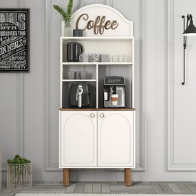 Armário de Cozinha/Sala "Caffè" - Creme - 81.3x201x35cm - Design Moder