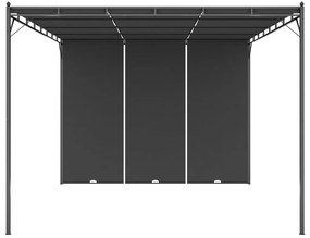 Gazebo de jardim com cortina lateral 4x3x2,25m antracite