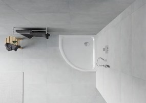 Mexen Flat base de duche semicircular slim 90 x 90 cm, branco, sifão cromado - 41109090