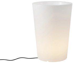 Candeeiro de chão exterior branco 60 cm vaso de flores IP44 - Verano Moderno