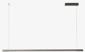 Lâmpada De Teto Suspensa Linear Led 120 Cm Com Luz Indireta Em Alumínio Lirela Cinzento Escovado - Sklum