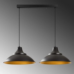 Candeeiro de Teto Saglam – Preto e Dourado – 62 x 30 cm