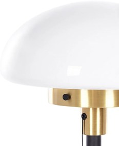 Candeeiro de mesa metal preto branco e dourado MINIJA Beliani