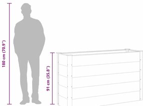 Canteiro elevado para jardim WPC 150x50x91 cm cinzento