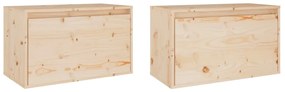 Armários de parede 2 pcs 60x30x35 cm madeira de pinho maciça