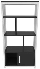 Estante Valero – Preto e Branco – 60 cm x 120 cm x 29,6 cm