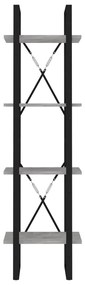 Estante c/ 4 prateleiras derivados de madeira cinza-cimento