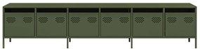 Móvel de TV 202x39x43,5 cm aço laminado a frio verde-azeitona