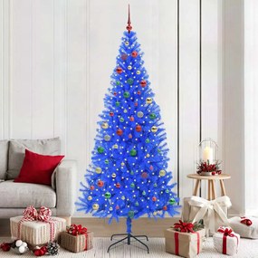 vidaXL Árvore de Natal com 300 LEDs com suporte Azul 210 cm PVC