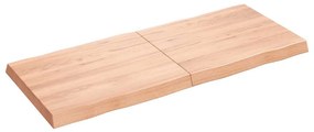 Tampo de mesa com bordas vivas carvalho tratado castanho-claro