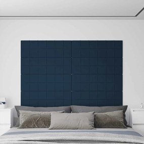 vidaXL Painel de parede 12 pcs 90x30 cm veludo 3,24 m² azul