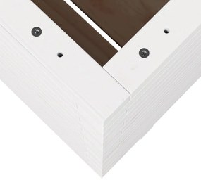 Vaso/floreira de jardim 60x60x72,5 cm pinho maciço branco