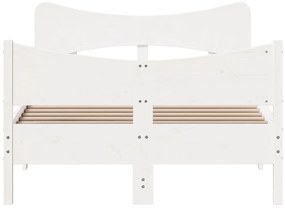 Cama sem colchão 120x200 cm madeira de pinho maciça branco