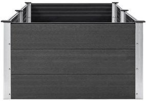 Canteiro elevado de jardim 250x100x54 cm WPC cinzento