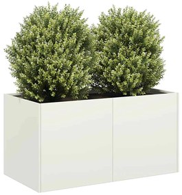 vidaXL Vaso floreira 80x40x40 cm aço laminado a frio branco