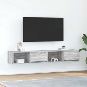 Móveis de TV 2pcs 80x31x25,5cm deriv. madeira sonoma cinzento