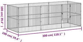 Parque para cães com 8 painéis aço galvanizado preto