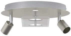 Spotlight de Teto com 2 Cabeças Ajustáveis Níquel Fosco GU10