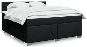 vidaXL Cama com molas/colchão 180x200 cm tecido preto