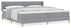 Cama Box com Colchão Cinza Claro - 200 x 200 cm de Tecido