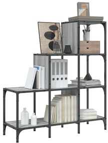 Estante 92x30x102 cm derivados de madeira e metal cinza sonoma