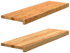 Tapetes de escada 2 pcs 80x30x2 cm carvalho castanho-claro