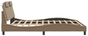 Estrutura cama cabeceira 180x200 cm couro artificial cappuccino