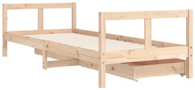 Estrutura de cama infantil c/ gavetas 80x200 cm pinho maciço