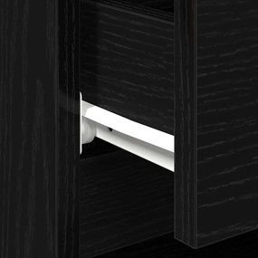 Criado-mudo vidaXL Preto Carvalho 40x35x50 cm Madeira de Engenharia