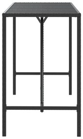 Mesa de bar com tampo de vidro 180x70x110 cm vime PE preto