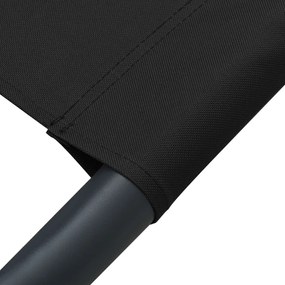 Espreguiçadeira com toldo e almofada preto
