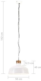 Candeeiro suspenso industrial 58 cm E27 branco