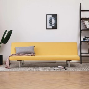 vidaXL Sofá-cama poliéster amarelo