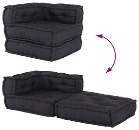 Pufe modular 70x70x54 cm tecido antracite